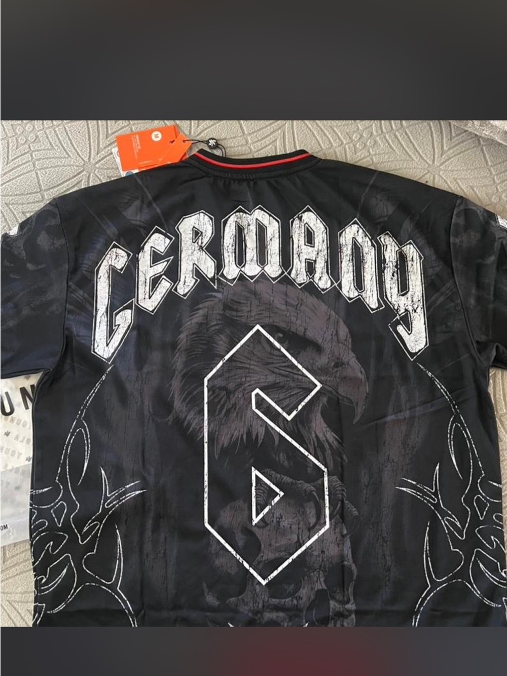 YoungLA Black Graphic Jersey with Germany Eagle Print